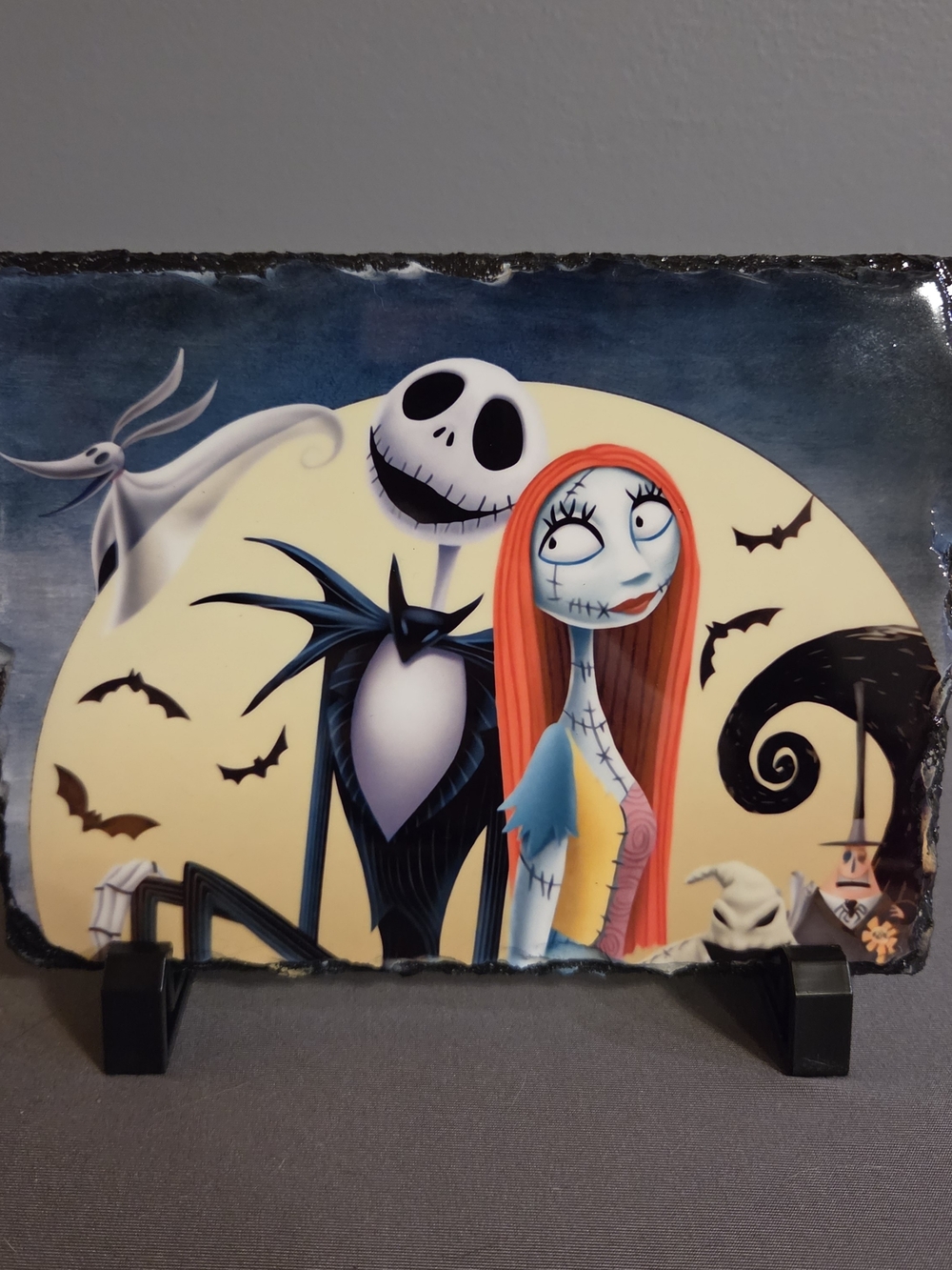 Jack & Sally Nightmare Before Christmas Halloween Slate Plaque 6x8